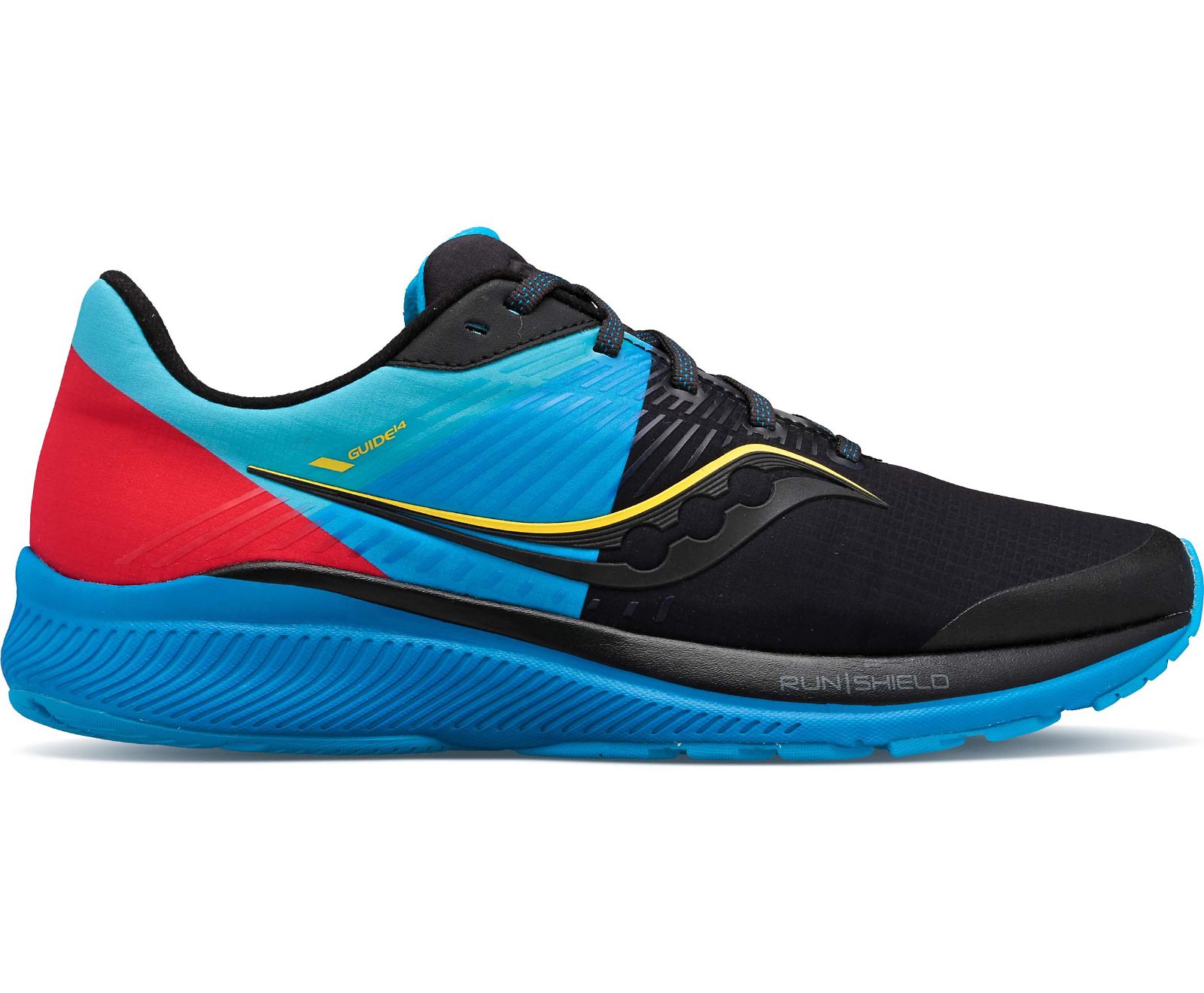 Saucony Guide 14 Runshield Men's Running Shoes Black / Blue | Canada 502ILHS
